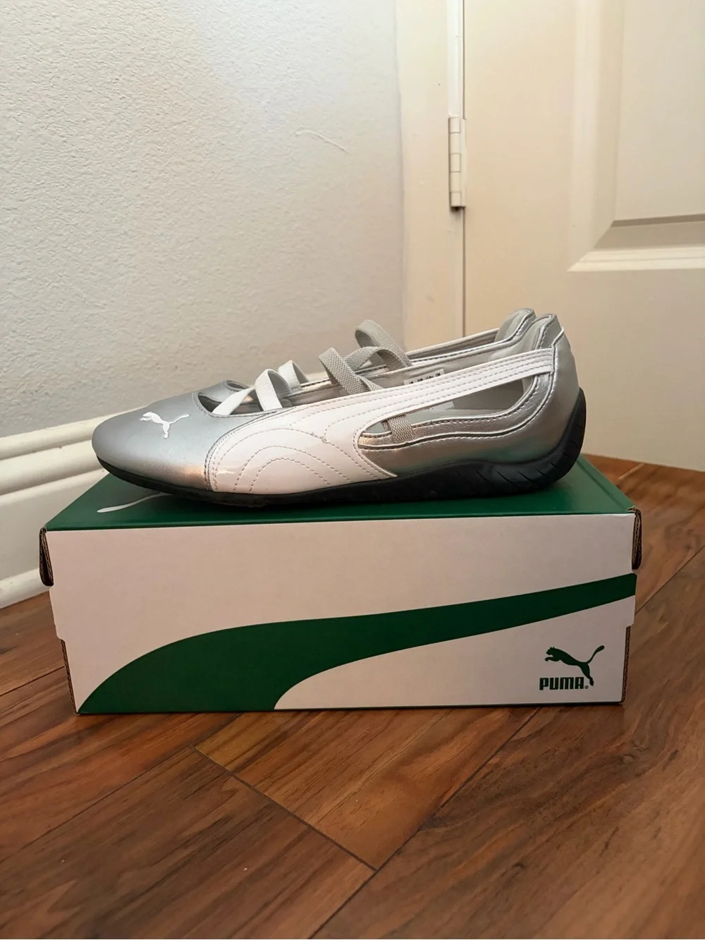 Puma Speedcat Ballet Metallic Silver Flats - Picture 2 of 7